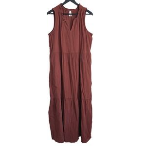 Pact Women's Maxi Dress in Rust